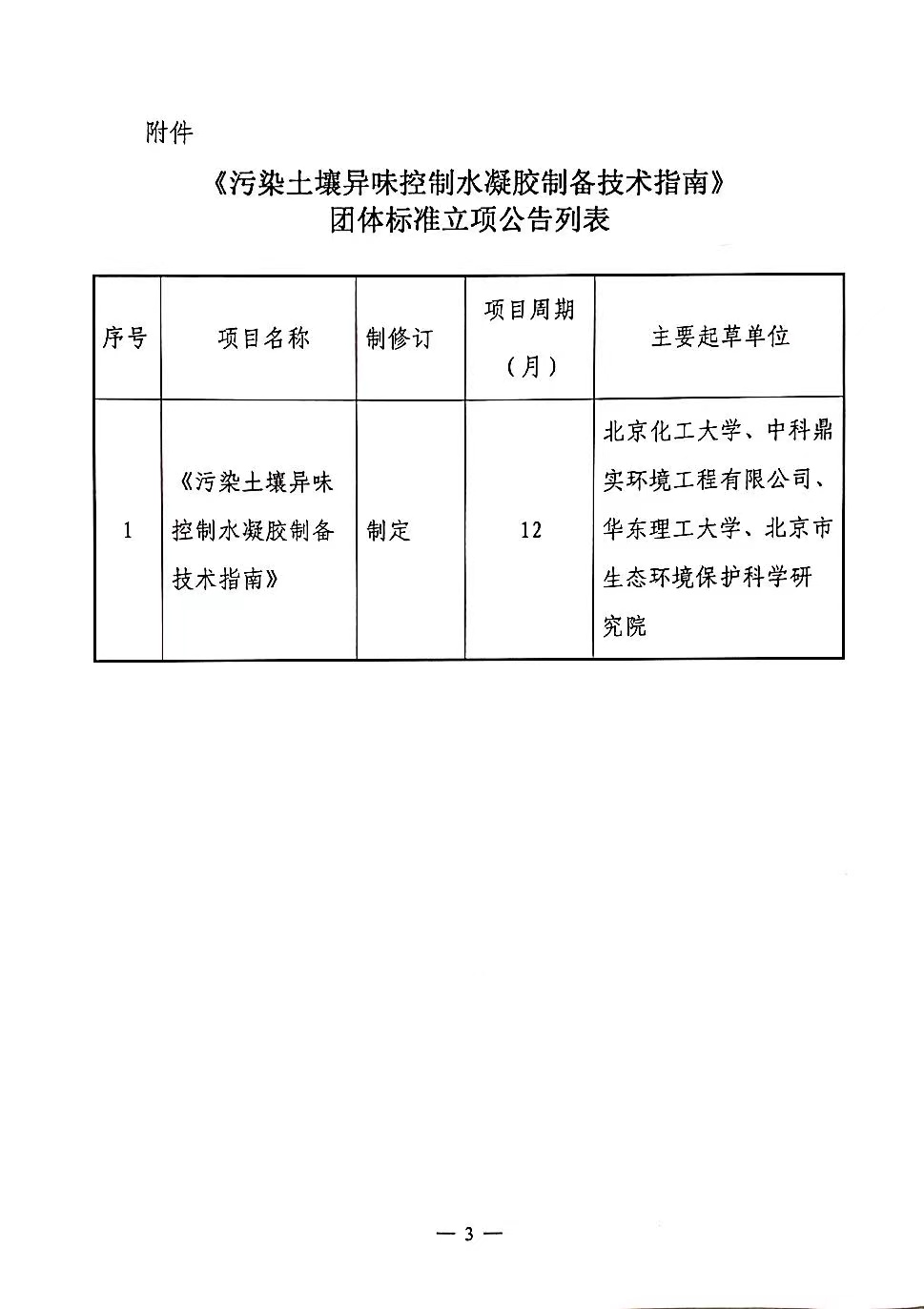 电竞牛APP《污染土壤异味控制水凝胶制备技术指南》团体标准立项的公告
